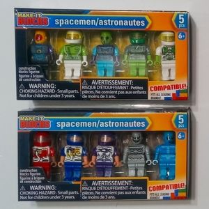 Make It Blocks 2 Spacemen / Aliens Set NEW lot lego